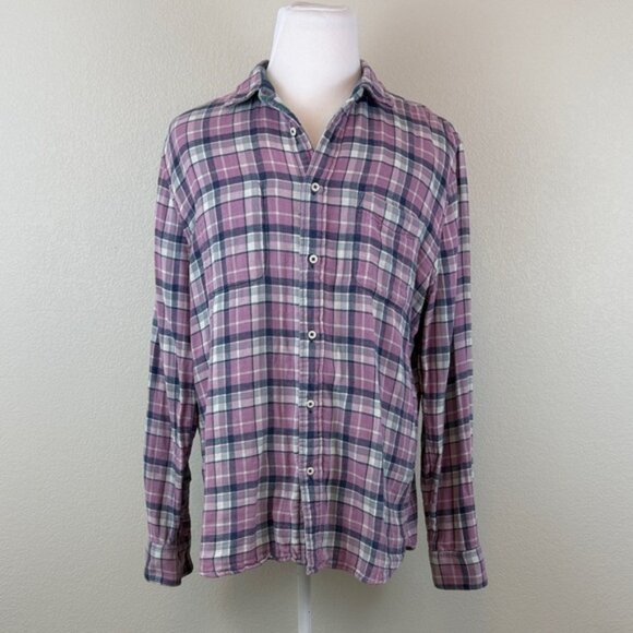 Faherty Plaid Reversible Flannel Button-Up Men's Shirt Size XL - Picture 1 of 9